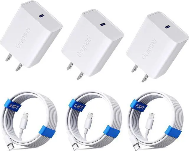 Main image of for iPhone Charger Fast Charging [MFi Certified] 3Pack 20W PD USB C Wall Charger Block with 6.6ft USB C to Lightning Cable Compatible with iPhone14 13 12 11 Pro Max Mini Xs Xr iPad & More