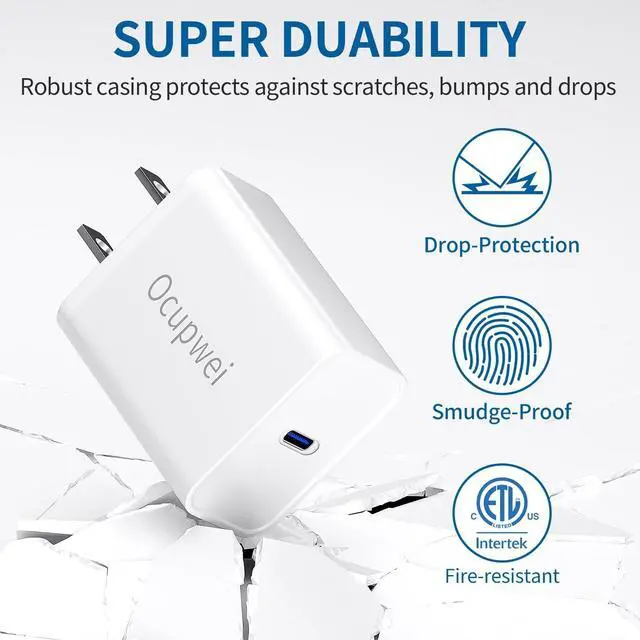Alt view image 4 of 7 - for iPhone Charger Fast Charging [MFi Certified] 3Pack 20W PD USB C Wall Charger Block with 6.6ft USB C to Lightning Cable Compatible with iPhone14 13 12 11 Pro Max Mini Xs Xr iPad & More