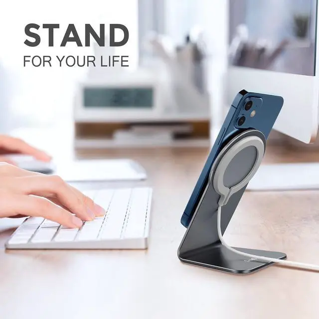 Alt view image 2 of 7 - CreaDream Stand for MagSafe Charger, Aluminum Stand Holder for iPhone 15 14 13 12 Series, Magsafe Accessories Compatible with iPhone 15 14 13 12 Plus, Pro, Pro Max [MagSafe Charger Not Included]