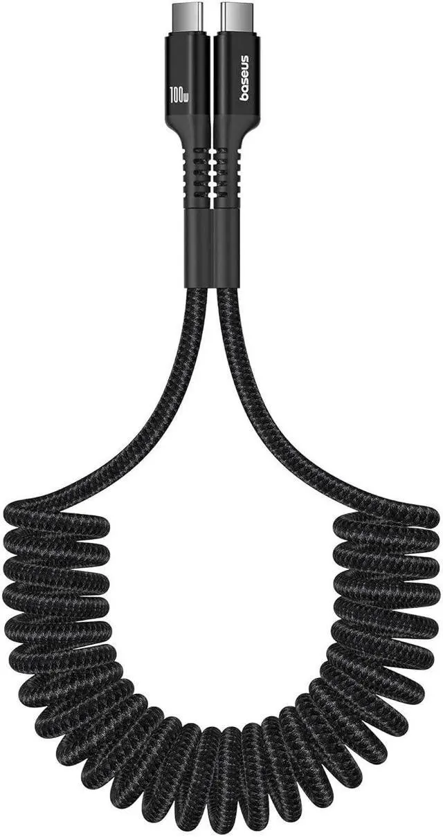 Main image of Baseus USB C Cable for Car, PD 100W 5A Fast Charging USB C Carplay Cable, Coiled USB C to USB C Charger Cord Compatible with iPhone15/Pro/Plus/Pro Max, Samsung Galaxy S23 S22 S21, Note 20 10 (3.3ft)