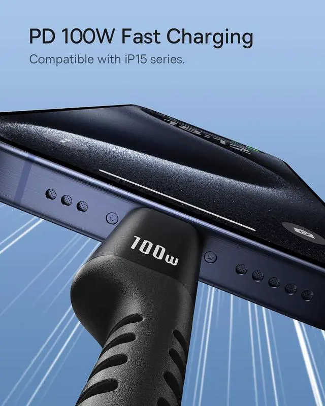 Alt view image 4 of 6 - Baseus USB C Cable for Car, PD 100W 5A Fast Charging USB C Carplay Cable, Coiled USB C to USB C Charger Cord Compatible with iPhone15/Pro/Plus/Pro Max, Samsung Galaxy S23 S22 S21, Note 20 10 (3.3ft)