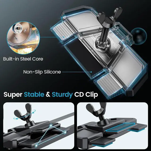 Alt view image 4 of 7 - APPS2Car Wireless Car Charger Mount CD Slot Auto Clamping 15W Fast Charging CD Phone Holder for Car Wireless Charger Fit for iPhone 15 14 13 12 Pro Max, Samsung S23 Ultra S22 Note 20, Google, LG etc.