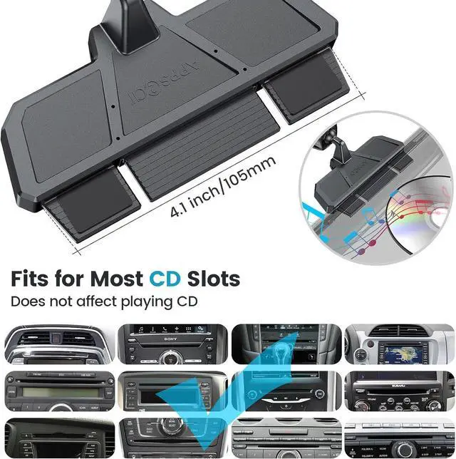 Alt view image 5 of 7 - APPS2Car Wireless Car Charger Mount CD Slot Auto Clamping 15W Fast Charging CD Phone Holder for Car Wireless Charger Fit for iPhone 15 14 13 12 Pro Max, Samsung S23 Ultra S22 Note 20, Google, LG etc.
