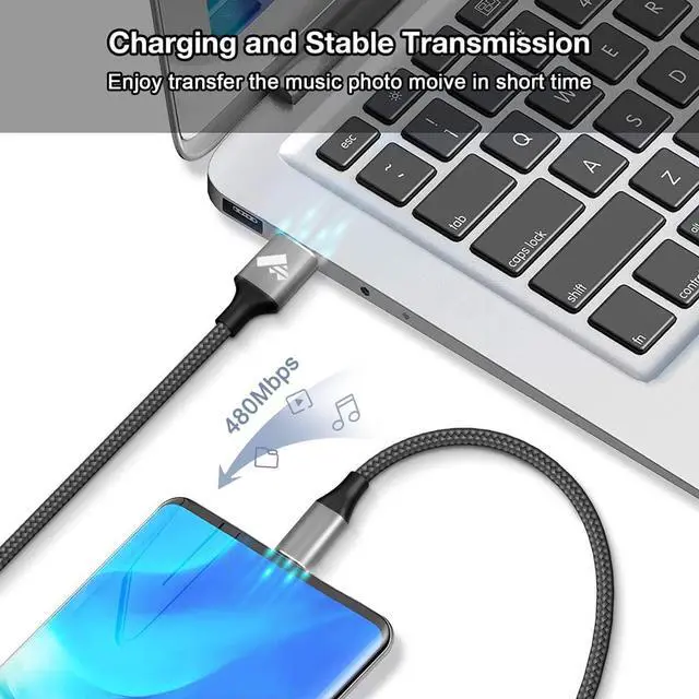 Alt view image 4 of 7 - Aioneus USB C Cable 3A Fast Charging [2-Pack, 6FT] USB A to Type C Charger Cord for Samsung Galaxy S22 S21 A01 A02s A03s A11 A12 A13 A14 A20 A21 A32 A42 A50 A52 A53 A54, Moto Z4 G7, LG K51 Stylo 6 5 4