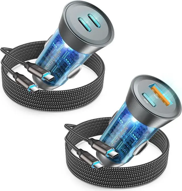 Main image of 2-Pack 90W USB C Super Fast Car Charger, Dual-Port [PD/PPS 45W & QC 45W] Car Cigarette Lighter USB Charger Adaper for Samsung Galaxy S24 Ultra/S24+/S23 Ultra/S22+/S20,Note 20/10+,Tab S9/S8, iPhone 15