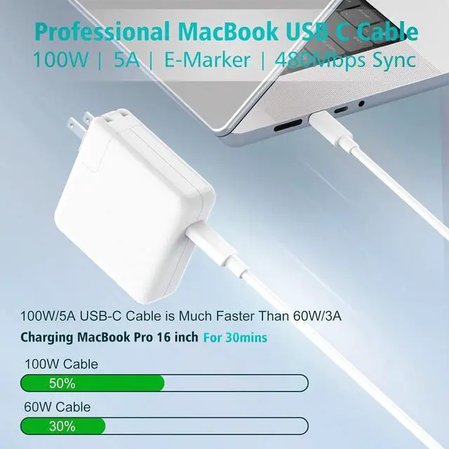 Alt view image 4 of 7 - IFEART 2 Pack 3.3ft/1m 100W USB C to USB C Cable for iPhone 16 15, MacBook Pro MacBook Air Charger, iPad Pro 12.9 11, iPad Air 5 4, Mini 6, A17 Pro, Samsung Galaxy, Type C Super Fast Charging Cord
