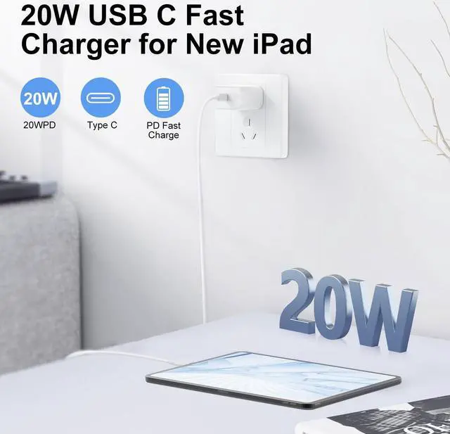 Alt view image 3 of 7 - iPhone 15 Charger Fast Charging 10 ft USB C to USB C Cable Long,Apple 60W Type C to C Cord and USBC Wall Block,iPad Pro Power Adapter Cube Brick for iPhone 15 Pro Max/iPad 12.9/11inch/Air 4th/Min