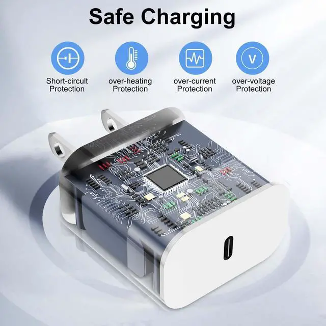 Alt view image 5 of 7 - iPhone 15 Charger Fast Charging 10 ft USB C to USB C Cable Long,Apple 60W Type C to C Cord and USBC Wall Block,iPad Pro Power Adapter Cube Brick for iPhone 15 Pro Max/iPad 12.9/11inch/Air 4th/Min