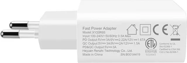 Alt view image 2 of 7 - European Travel Plug Adapter, GLUGRU 2-Pack 20W Dual Port USB C Wall Charger Type C Fast Charging Block International Power Adapter US to Europe EU for iPhone 15 14 13 12 11 Pro Max XS, iPad, Samsung