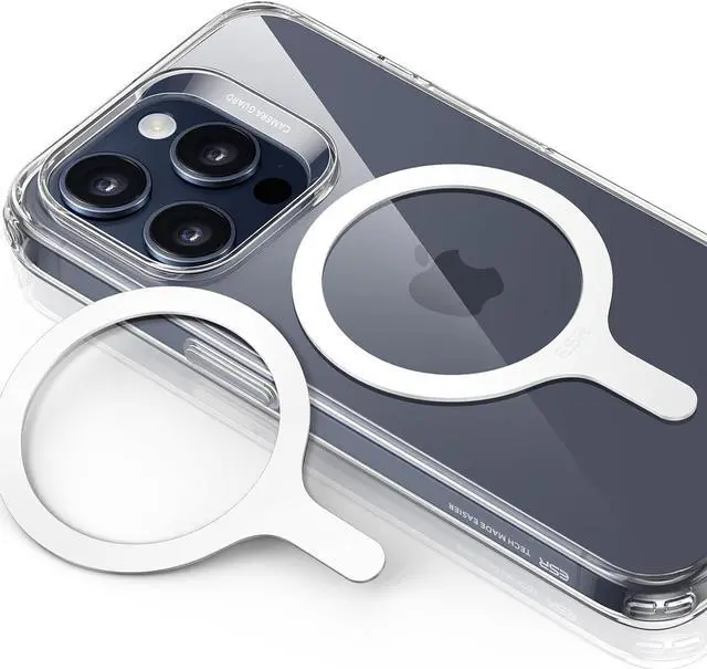 Main image of ESR Magnetic Ring 360 (HaloLock), Compatible with MagSafe Ring, Universal Magnetic Conversion Kit Compatible with MagSafe Sticker, for iPhone 15/14/13/12/11, Galaxy S23/S22/S21 and More, 2 Pack, White