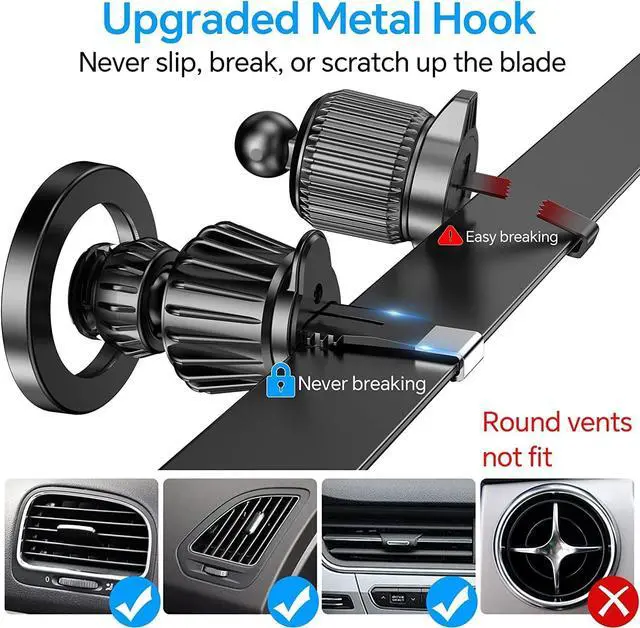 Alt view image 7 of 7 - for iPhone MagSafe Car Mount Windshield + Vent + Dash Window Magnetic Phone Holder Car Magsafe Accessories20 Magnets+ Suction Cupfor iPhone 15,14,13,12,Pro,Max/Plus/Mini MagSafe Phone mount Case