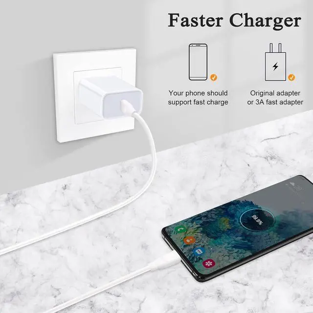 Alt view image 2 of 7 - C Charger Cable for Google Pixel 8 8a 7 7 Pro 7A 6 6 Pro 6A 5A 5 4A 3A 2 XL 2Pack Samsung Fast Charging Cord 9ft USB C to USB C Cable for Galaxy S24 S23 S22 Ultra S21 S20 S10 A13 A53 Z Fold Flip 5 4