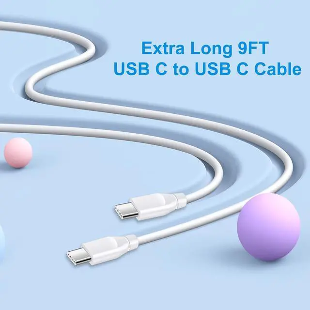 Alt view image 5 of 7 - C Charger Cable for Google Pixel 8 8a 7 7 Pro 7A 6 6 Pro 6A 5A 5 4A 3A 2 XL 2Pack Samsung Fast Charging Cord 9ft USB C to USB C Cable for Galaxy S24 S23 S22 Ultra S21 S20 S10 A13 A53 Z Fold Flip 5 4
