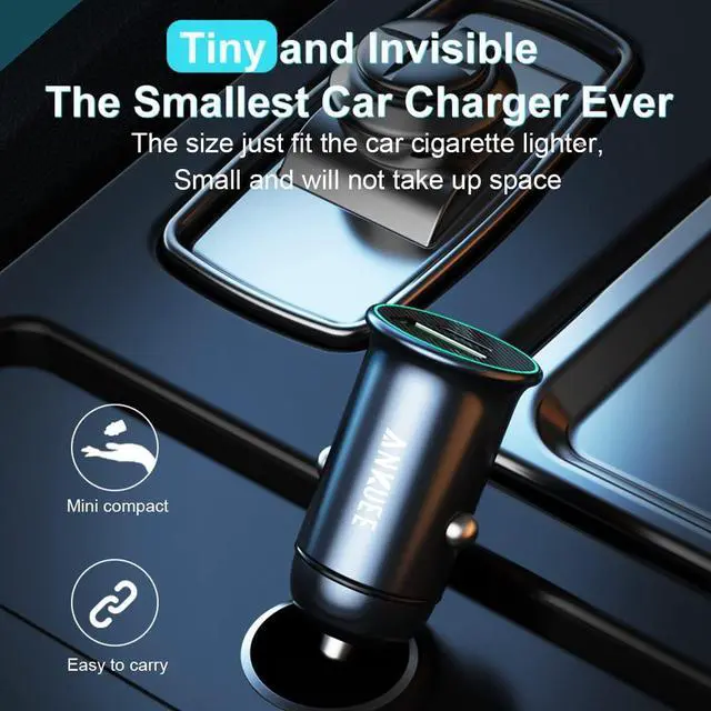 Alt view image 6 of 7 - USB-C Car Charger Adapter, Dual Ports Fast Charging PD 60W + QC3.0 30W Mini All-Metal Cigarette Lighter USB Charger Universal for iPhone13/Pro Max/12/XS Max/11 Pro, Samsung, Car Accessories