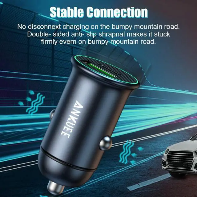 Alt view image 7 of 7 - USB-C Car Charger Adapter, Dual Ports Fast Charging PD 60W + QC3.0 30W Mini All-Metal Cigarette Lighter USB Charger Universal for iPhone13/Pro Max/12/XS Max/11 Pro, Samsung, Car Accessories