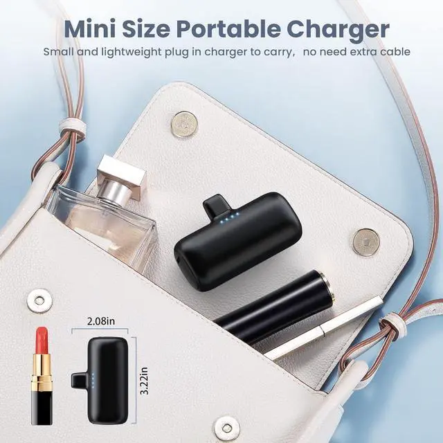 Alt view image 6 of 7 - [2-Pack] Mini Portable Charger for iPhone,5200mAh Ultra Compact PD Fast Charging Power Bank,Plug-in Battery Pack Travel Cordless Phone Charger,Compatible with iPhone 14/14Pro/13/12/11/X/8/7/6plus etc