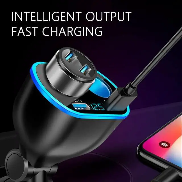 Alt view image 4 of 7 - 5 Port Cigarette Lighter Splitter,QC3.0&PD 20W Super Fast Car Charger with Dual Cigarette Lighter Plug with LED Voltmeter Compatible with iPhone 15 Pro iPad Dash Cam GPS (PD+QC+2.4A) 2Pcs