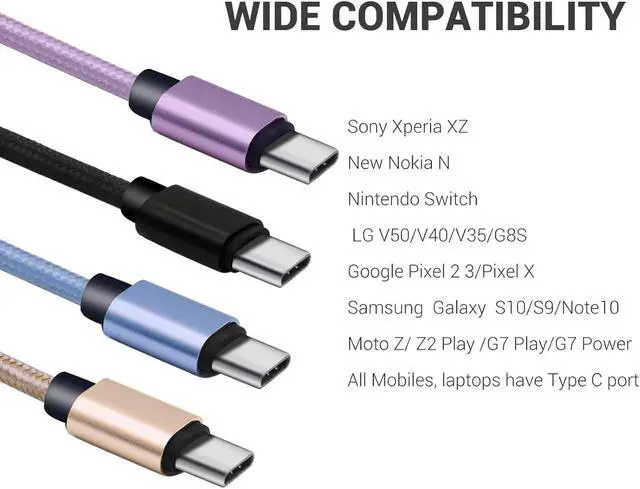 Alt view image 5 of 7 - Short USB C Cable [4-Pack 8 inch], 3A Fast Charging USB 2.0 Data Transfer to Type C Phone Charger Cord Nylon Braided Compatible with Samsung Galaxy S10 S9, Pixel 3, LG V30, Charging Station