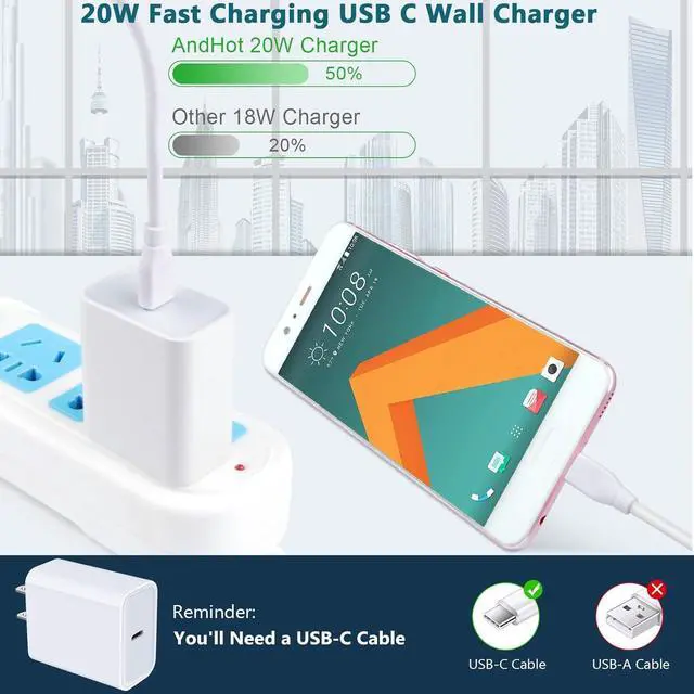 Alt view image 3 of 7 - USB C Google Pixel 8 Fast Charger Block for Google Pixel 8 Pro 7a 7 Pro 6a 6 Pro 5a 5 4a 4 XL 3a 3 2XL,20W Fast Wall Charger Box PD Power Adapter for iPhone 15 14 13 12 11 Pro Max,Samsung S24 S23 S22