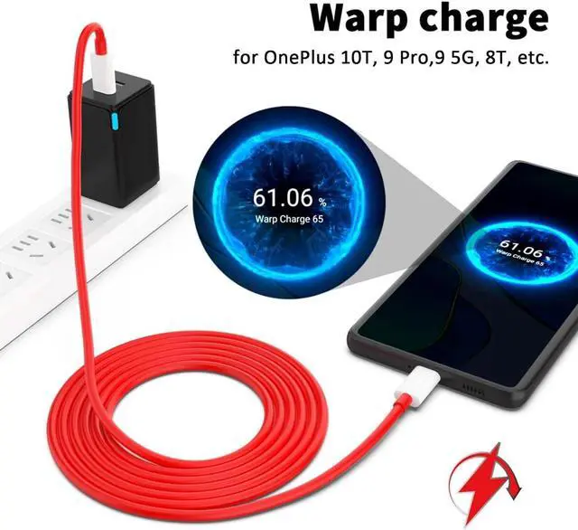 Alt view image 2 of 7 - SUPERVOOC USB-C to USB-C Cable for OnePlus 10T/Pro 6.6FT,2-Pack Type C Warp Charge Dash Charger Cable 65W Super PD Fast Charging Cord for OnePlus 9 Pro 9 8T 8 Pro 7T iPad Pro  Air