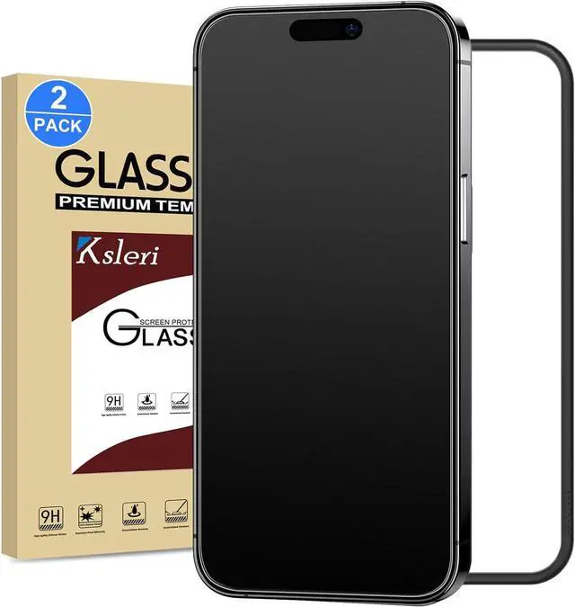 Main image of 2 Pack Matte Glass Screen Protector for iPhone 15 Pro 6.1-inch 2023 with Easy Installation Frame, Anti-Glare Anti-Fingerprint, No Dazzling, 9H Tempered Glass Film, Dynamic Island Compatible