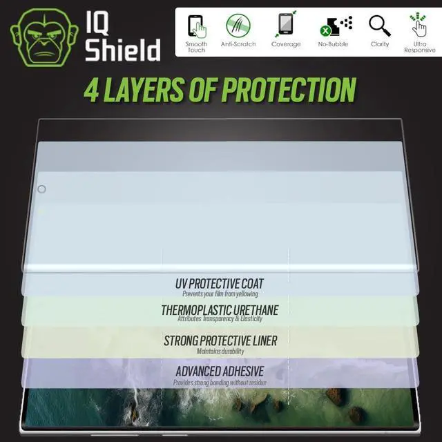 Alt view image 2 of 7 - 2 Pack for Galaxy S22 Ultra Screen Protector: Clear TPU Film Bubble-Free Installation Scratch-Resistant Case Friendly HD Clarity for Ultimate Protection. Fingerprint Unlock