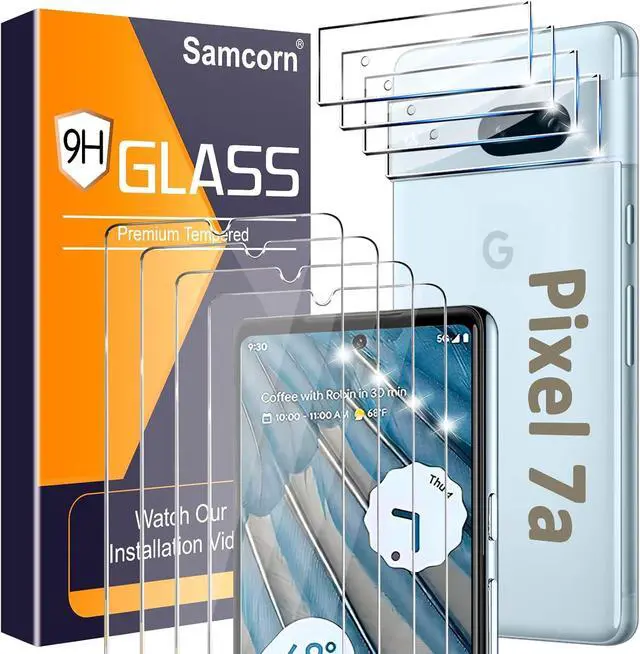 Main image of [4+4 Pack] Glass Screen Protector for Google Pixel 7a, 9H Tempered Glass, Ultrasonic Fingerprint Compatible, HD Clear Case Friendly for Google Pixel 7a 5G Glass Screen Protector