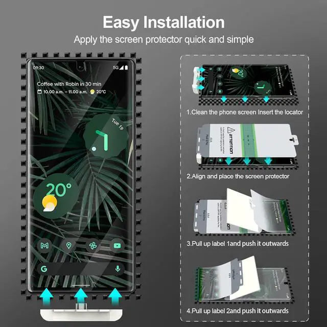 Alt view image 4 of 7 - 3 PACK Screen Protector for Google Pixel 6 Pro Flexible TPU Film [Support Fingerprint Touch] [HD Full Coverage] [Easy Installation] [Scratch Resistant] [Bubble Free]