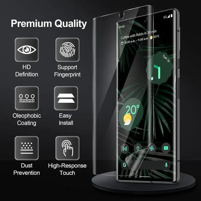 Alt view image 3 of 7 - 3 PACK Screen Protector for Google Pixel 6 Pro Flexible TPU Film [Support Fingerprint Touch] [HD Full Coverage] [Easy Installation] [Scratch Resistant] [Bubble Free]