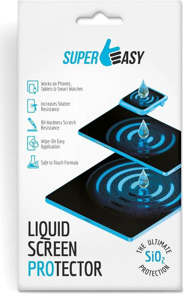 Main image of SUPER EASY Liquid Glass Screen Protector - Wipe On Scratch and Shatter Resistant Oleophobic Nano Protection for All Phones Tablets Smart Watches Universal