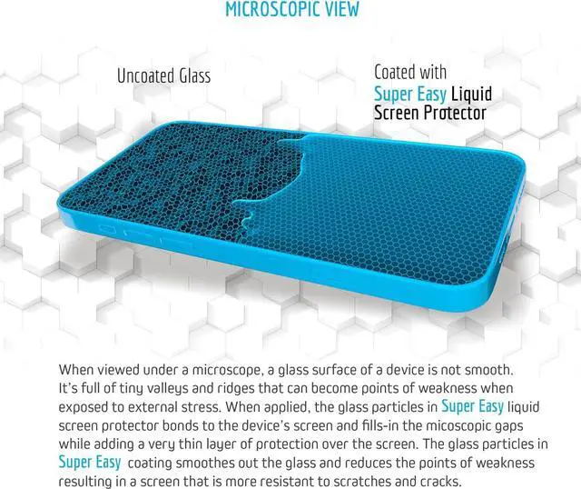 Alt view image 3 of 6 - SUPER EASY Liquid Glass Screen Protector - Wipe On Scratch and Shatter Resistant Oleophobic Nano Protection for All Phones Tablets Smart Watches Universal