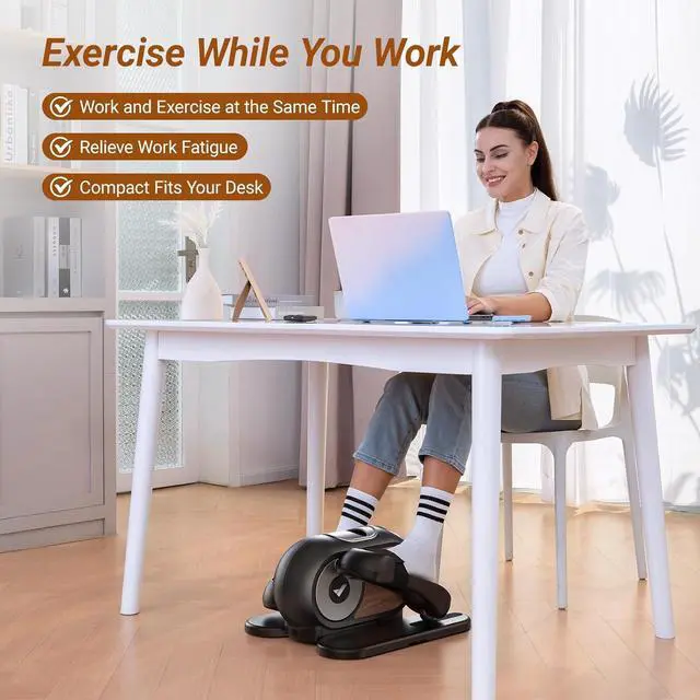 Alt view image 2 of 7 - MERACH Under Desk Elliptical Machine for Home,Ellipse Leg Exerciser for Seniors with 12 Adjustable Speed Quiet & Portable Seated Pedal Exerciser with Remote Control & Non-Slip Pad