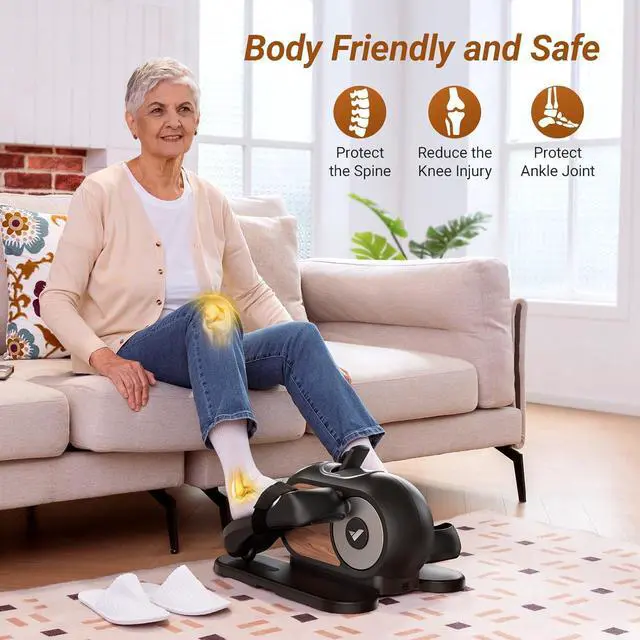 Alt view image 3 of 7 - MERACH Under Desk Elliptical Machine for Home,Ellipse Leg Exerciser for Seniors with 12 Adjustable Speed Quiet & Portable Seated Pedal Exerciser with Remote Control & Non-Slip Pad