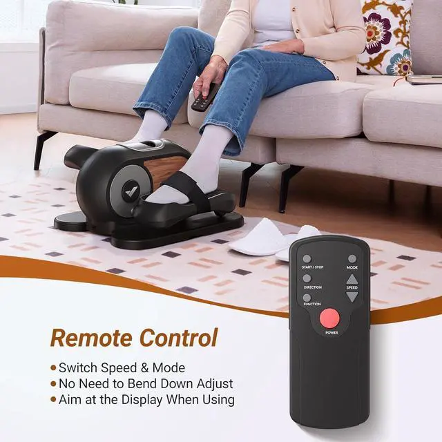 Alt view image 5 of 7 - MERACH Under Desk Elliptical Machine for Home,Ellipse Leg Exerciser for Seniors with 12 Adjustable Speed Quiet & Portable Seated Pedal Exerciser with Remote Control & Non-Slip Pad