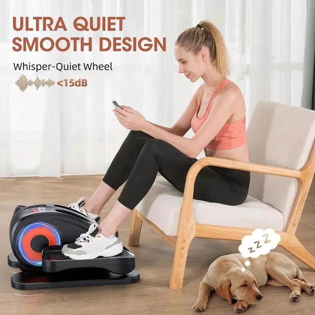 Alt view image 2 of 7 - Under Desk Elliptical, Electric Seated Pedal Exerciser, Quiet & Compact Mini Ellipse Leg Exerciser with Display Monitor, Remote Control and 12 Adjustable Speeds, Elliptical Machine for Home