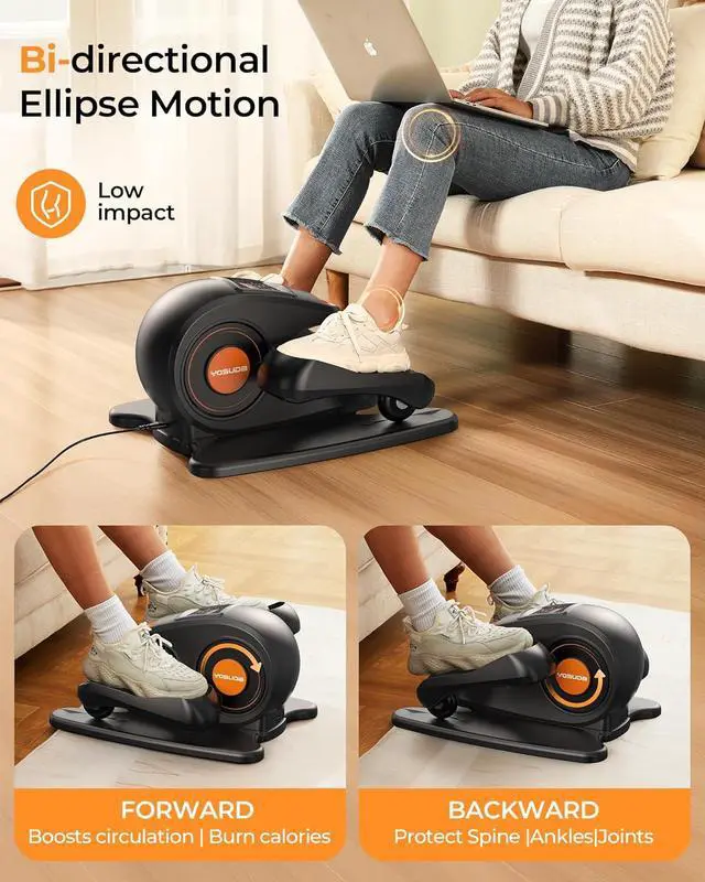 Alt view image 4 of 7 - YOSUDA Under Desk Elliptical Electric, Ellipse Leg Exerciser for Seniors Fully Assembled, Quiet & Portable Seated Pedal Exerciser with Remote Control & 10 Adjustable Speeds