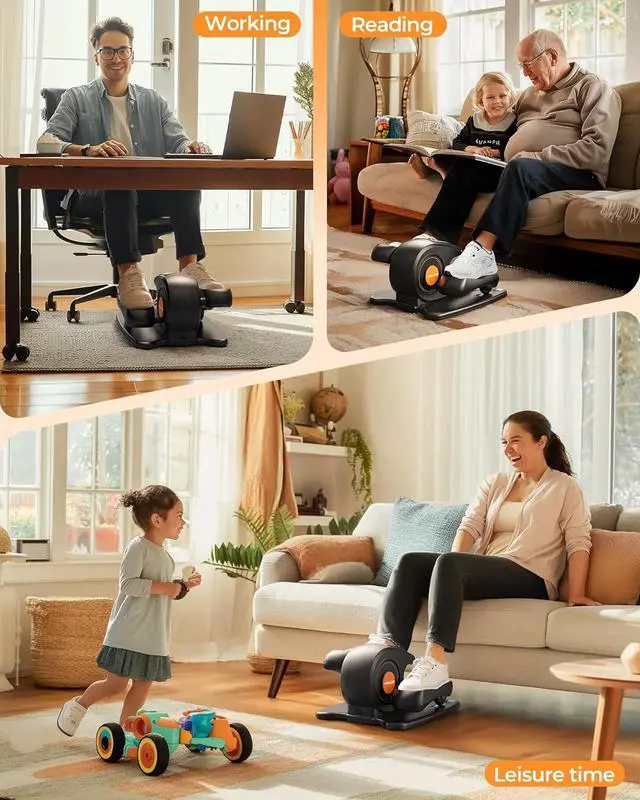 Alt view image 6 of 7 - YOSUDA Under Desk Elliptical Electric, Ellipse Leg Exerciser for Seniors Fully Assembled, Quiet & Portable Seated Pedal Exerciser with Remote Control & 10 Adjustable Speeds