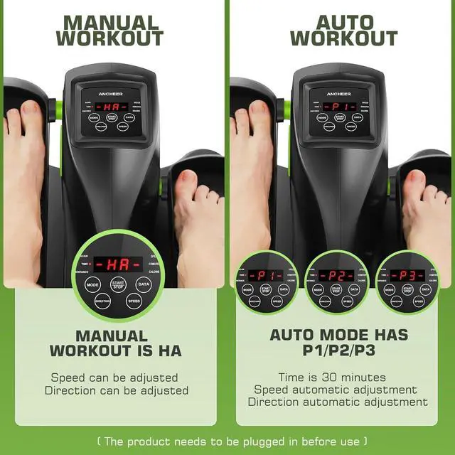Alt view image 6 of 7 - ANCHEER Under Desk Elliptical Machine, Leg Exercise Pro Machine Pedal Exerciser for Seniors as Seen on TV Portable Leg Exerciser While Sitting with Massage Pedal