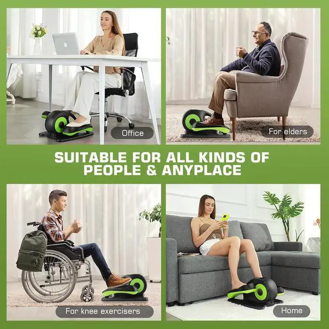 Alt view image 7 of 7 - ANCHEER Under Desk Elliptical Machine, Leg Exercise Pro Machine Pedal Exerciser for Seniors as Seen on TV Portable Leg Exerciser While Sitting with Massage Pedal