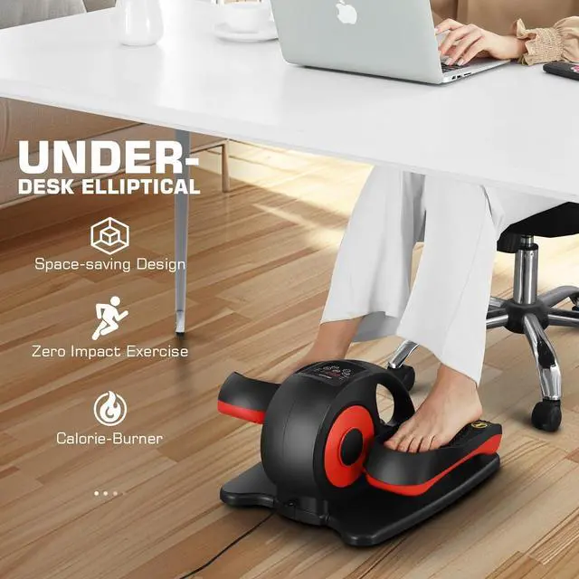 Alt view image 2 of 7 - ANCHEER Under Desk Elliptical Machine, Electric Seated Pedal Exerciser, Mini Elliptical Machines for Seniors, LCD Display Monitor, Remote Control, Leg Exerciser for Home
