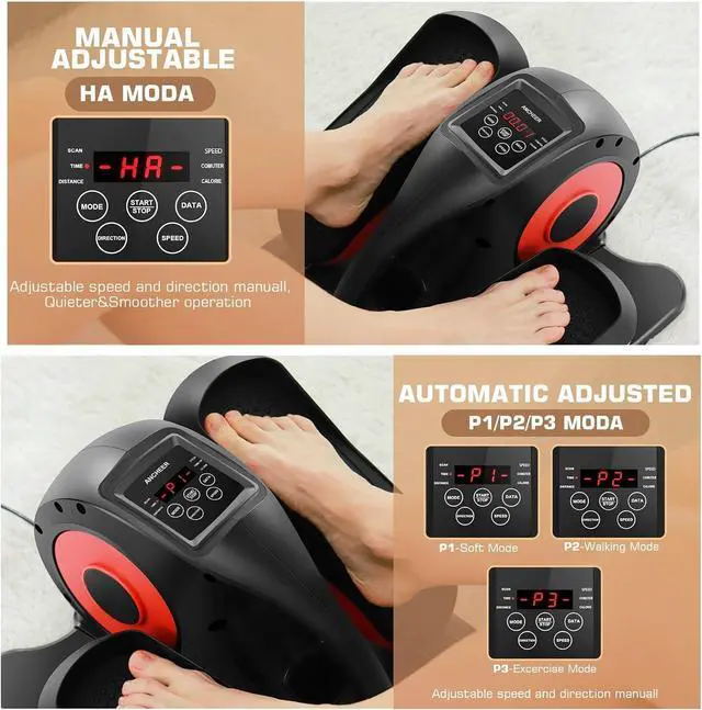 Alt view image 4 of 7 - ANCHEER Under Desk Elliptical Machine, Electric Seated Pedal Exerciser, Mini Elliptical Machines for Seniors, LCD Display Monitor, Remote Control, Leg Exerciser for Home