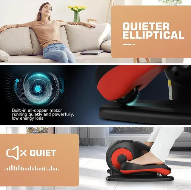 Alt view image 6 of 7 - ANCHEER Under Desk Elliptical Machine, Electric Seated Pedal Exerciser, Mini Elliptical Machines for Seniors, LCD Display Monitor, Remote Control, Leg Exerciser for Home