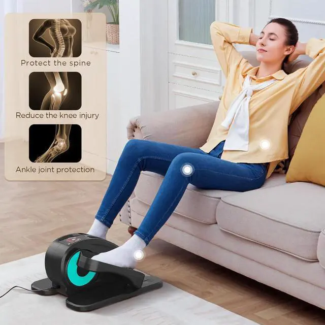 Alt view image 5 of 7 - Under Desk Elliptical, Electric Foot Pedal Exerciser, Fully Assembled Seated Elliptical, Compact Portable Elliptical Machine Trainer with Remote Control, Mini Elliptical Leg Exerciser for Home
