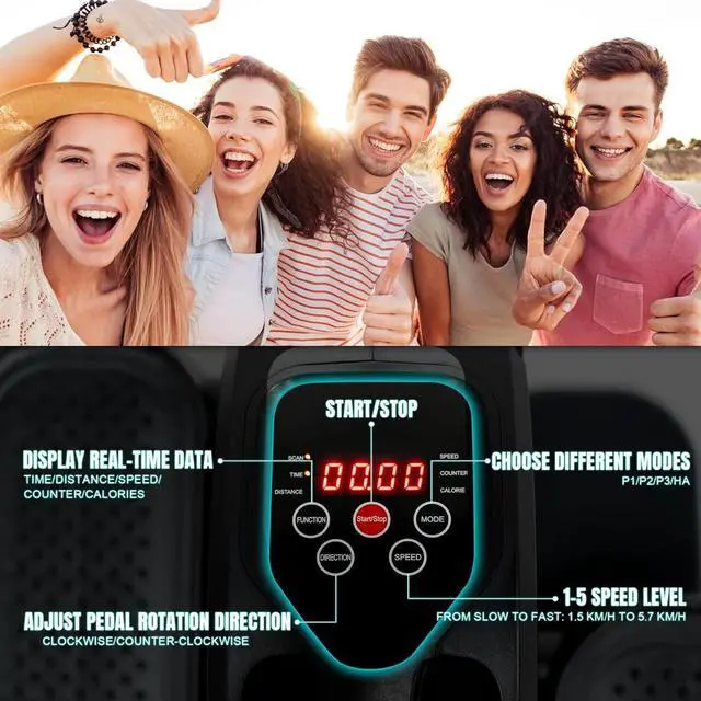 Alt view image 6 of 7 - Under Desk Elliptical, Electric Foot Pedal Exerciser, Fully Assembled Seated Elliptical, Compact Portable Elliptical Machine Trainer with Remote Control, Mini Elliptical Leg Exerciser for Home
