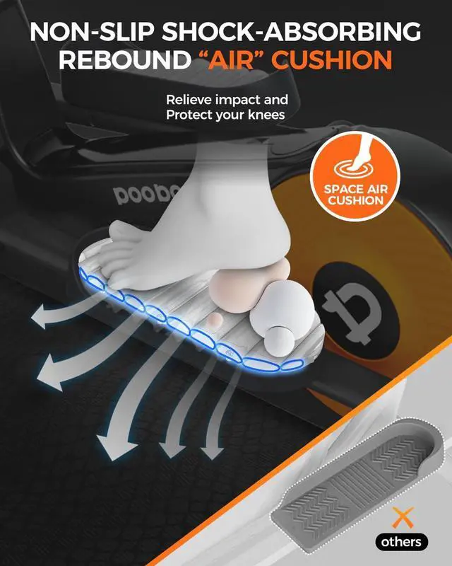 Alt view image 4 of 7 - pooboo Elliptical Machine, Elliptical Exercise Machine with 16-Level Resistance&Hyper-Quiet Magnetic Driving System, Elliptical Machine for Home with LCD Monitor&15.5IN Stride, 350LBS Weight Capacity