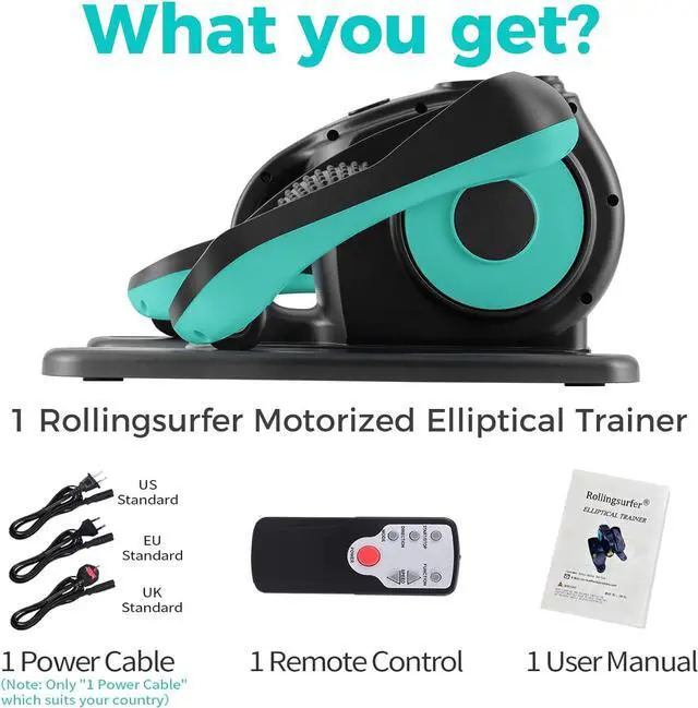 Alt view image 7 of 7 - Under Desk Elliptical Machine, Electric Leg Exerciser for Seniors, Compact Seated Pedal Exerciser, Portable Elliptical Trainer with Remote and Non-Slip Pedals for Teens Adults