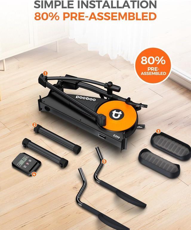 Alt view image 7 of 7 - pooboo Elliptical Machine, Elliptical Machines for Home Use with Hyper-Quiet Magnetic Driving System, 16-Level Adjustable Resistance, with LCD Monitor & Rotatable Tablet Stand, 400LBS Weight Capacity