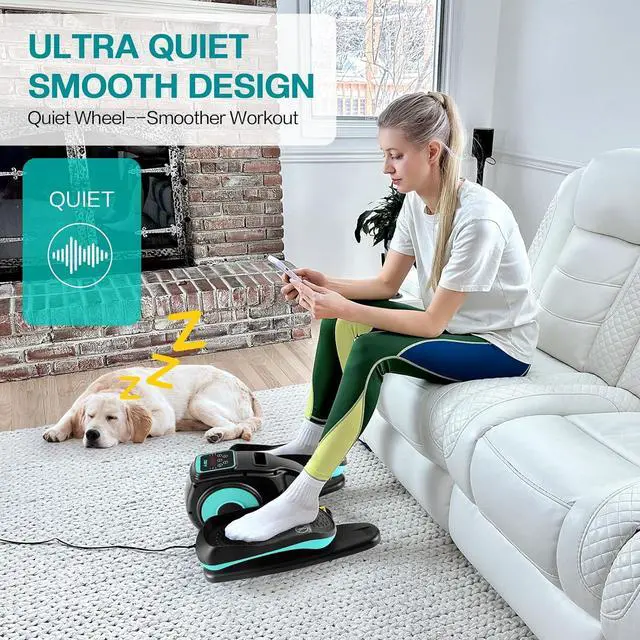 Alt view image 7 of 7 - Under Desk Elliptical Machine, Ellipse Leg Exerciser for Seniors Adults, Adjustable Speeds Elliptical Trainer with Remote Control, Quiet & Portable Mini Seated Pedal Exerciser for Home Office Use