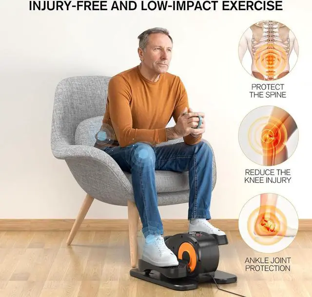 Alt view image 3 of 7 - Under Desk Elliptical Elliptical Machines for Home Use Seated Elliptical Ellipse Leg Exerciser Exerciser for Seniors Portable Elliptical Under Desk Bike Pedal Exerciser Exerciser for Seniors