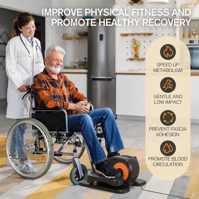 Alt view image 4 of 7 - Under Desk Elliptical Elliptical Machines for Home Use Seated Elliptical Ellipse Leg Exerciser Exerciser for Seniors Portable Elliptical Under Desk Bike Pedal Exerciser Exerciser for Seniors